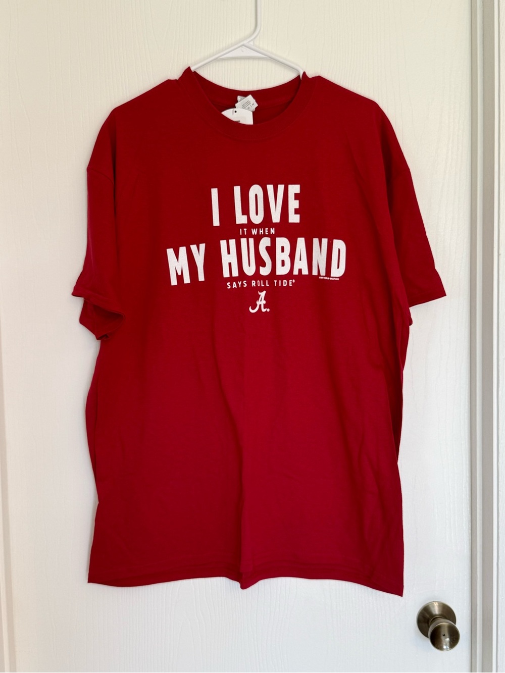Red Graphic Cotton T‑Shirt - I Love My Husband, NWT